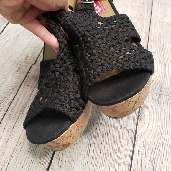 Edl Presents POP Tamassa Black Brown Wedge Sandals 7.5 - Picture 6 of 6